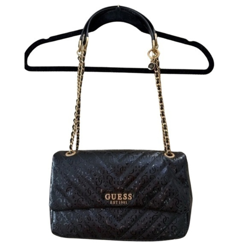 GUESS NEW JANIA CONVERTIBLE CROSSBODY FLAP - Black